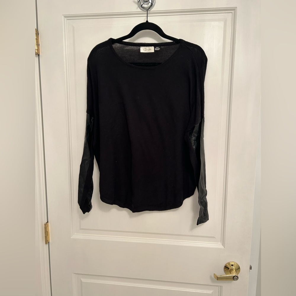 RD Style black leather sweater
